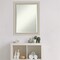 Beveled Wood Bathroom Wall Mirror, Romano Silver Narrow Frame